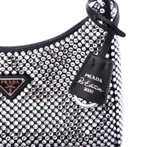 prada glitter bag black|rhinestone prada bag.